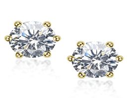 Sterling Silver S925 1CTPair Moissanite Diamond Earring Women Wedding Engagement Earrings DVVS1 18K White Gold Plated Hip Hop7404376