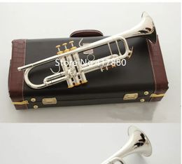 Professional LT197S-99 Trumpet B Flat Silver Plated Popular instruments Music With Case Free Shipping