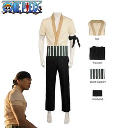 Zoro Cosplay Roronoa Zoro Cosplay Costume 2023 2023 Live Movie Uniform Top Pants Full Set Halloween for Mencosplay