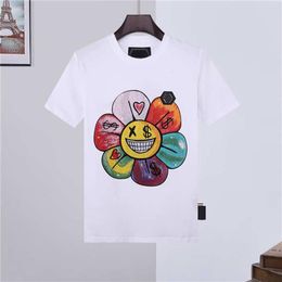 21ss COOL Printed flower cotton short sleeve men young new tee T shirt casual loose summer mens phillip plain tshirt male2867