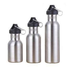 350 500 750Ml Stainless Steel Drinking Water Bottle Outdoor Travel Sports Riding Wide Mouth Drink Bottles Kettle Outdoor Tools208V