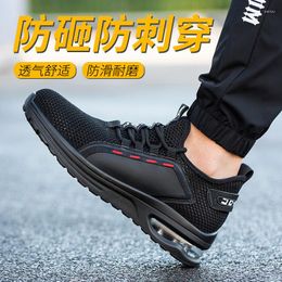 Boots Labour Protection Shoes Men's Woven Breathable Lightweight Work Steel Toe Safety