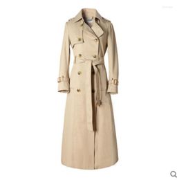 Women's Trench Coats Khaki British Coat Autumn Winter 2023 Mid-length Slim Double-breasted Large Size High Temperament Jacket