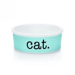 Luxury Blue Bone China Cat Bowls Designer Ceramic Pets Supplies Cat Dog Bowl CATDOGSUPER1ST228p