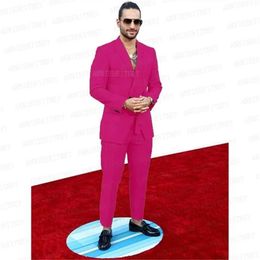 Men's Suits & Blazers Designs Fashion Linen Men Summer Suit Clothes 2 Piece Tailored Slim Fit Oversize Singers Stage Performa318b