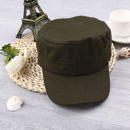 Berets Unisex Outdoor Cadet Plain Cap Adjustable Army Hat Cotton