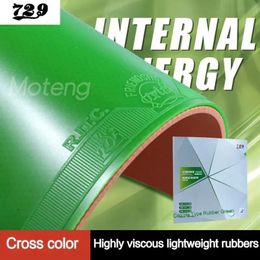 Table Tennis Raquets Friendship 729 Green Table Tennis Rubber Cross Sticky Internal Energy Ping Pong Rubber Tacky Pimplesin Colour with ITTF Approved 231007