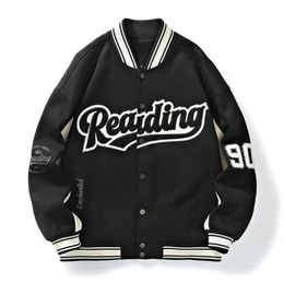 Men's Baseball Jackets Spring And Autumn Coat Fashion Letter Embroidery Baseball Jacket Youth Contrast Windbreaker