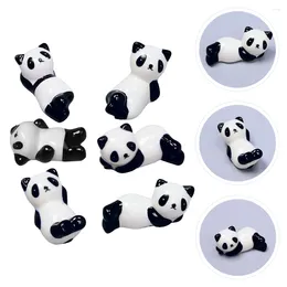 Dinnerware Sets 6 Pcs Panda Chopstick Rest Chopsticks Stand Mini Decor Ceramics Hold Support Statue