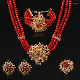 Necklace Earrings Set Exquisite African Beads Wedding Bridal Jewellery Women Fashion Moroccan Traditional Designer Custom