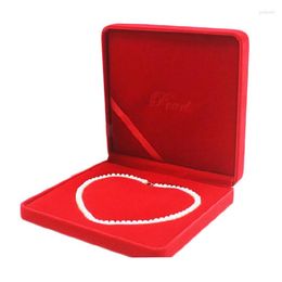Jewelry Pouches Pearl Necklace Storage Box Square Velvet Organizer Case Christmas Gift Packaging Holder 19 19Cm