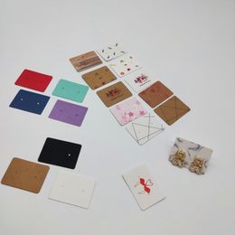 Jewelry Pouches 500Pcs Kraft Paper Ear Studs Display Card Ring Hang Price Tags Earring Tag 3.5 2.5cm