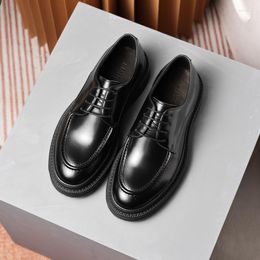 Dress Shoes Men's Laces Genuine Leather Love High-end Simple Casual Top Layer Of Cowhide Korean Version Sh