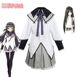 Anime Akemi Homura Cosplay Puella Magi Madoka Magica Cosplay Costume Dress Coat Halloween Carnival Party Costume for Women Girlscosplay