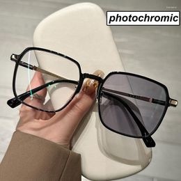 Sunglasses Finished Pochromic Myopia Glasses For Women Men Anti-blue Light Near Sight Eyeglasses Optical Eyewear Diopter To-6.0