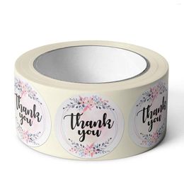 Gift Wrap 500Pcs 1Inch Thank You Stickers Labels Sealing Pink Flower Sticker For Festival Wedding Birthday Party Decor