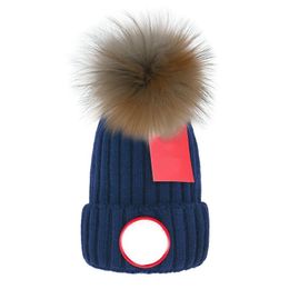 Designer Beanie Bonnet Hat Winter Cap Knitted Beanie Woolen Hat Men Women Chunky Knit Thick Warm Faux Fur Pom Beanies Hats Female Bonnet high-quality s s