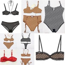 Embroidery Letter Bras Bustiers For Women Designer Underwear Mesh See Through Womens Bra Briefs Sets Sexy Bikinis228c