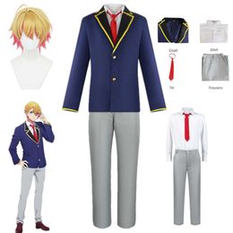 Anime Oshi No Ko Hoshino Akuamarin Cosplay Costume Blue Suits Pants Tie Uniform Halloween Carnival Role Play Party Clothescosplay