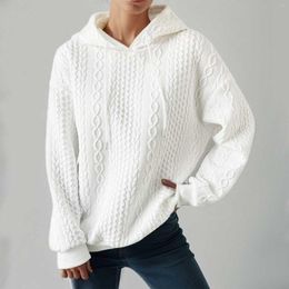 Women's Sweaters Women Hoodies Drawstring Pullover Hooded Tops Loose Autumn Winter Basic Warm Knitwear Jumpers