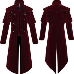 Men's Suits Mediaeval European Castle Vampire Devil Red Coat Trench Cosplay Costume Middle Ages Victorian Court Nobles Clothes