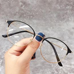 Sunglasses 2023 Metal Round Frame Myopia Glasses Fashion Classic Retro Optical Ultralight Vision Care Nearsighted Eyewear -1.0--4.0