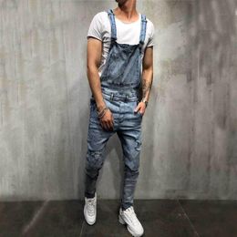 Fashion Cowboy Mens Jeans Overalls Pants Hole Ripped Denim Rompers Slim Fit Pencil Pants Plus Size Man Jumpsuit Jeans Trousers2683