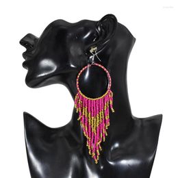 Dangle Earrings Handmade Beads Women Boho Ethnic Round Tassels Jhumka Bohemian Drop Feminina