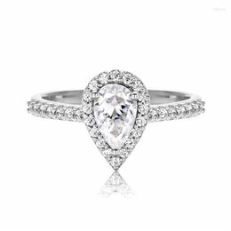 Pendant Necklaces AnuJewel 1ct Pear Cut Moissanite Engagement Wedding Ring 925 Sterling Silver Rings For Women Jewellery Whole282S