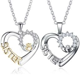 High-grade The Loving Friendship Necklace SISTER Zircon Pendant Necklace For Women Girls