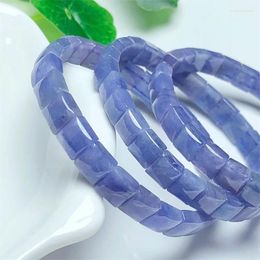 Link Bracelets Natural Tanzanite Bangle Crystal Healing Stone Stretch Polychrome Gemstone For Women Birthday Present Lover Gift 1pcs 6MM
