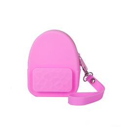 10pcs Coin Purses Women Silicone Plain School Bag Shaped Short Wallet Mix Colour