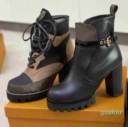 2023 Boot Genuine Leather Casual Platform Shoes Textile Lace Up Woman Martin Boot