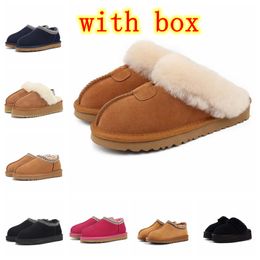 Mini Snow slipper Boots With Box Women Real Sheepskin Wool Low-cut Warm Fur Shoes Man Women Winter Short Boots Super Booties