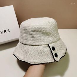 2024rets Knitted Women Bucket Hat French Style Fashion Womens Fisherman Outdoor Sunscreen Panama Streetwear Sun Hats