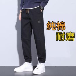 Men's Pants Autumn Winter Vintage Loose Casual Male Korean Style Trend Fashion Lace Up Sweatpants Men Comfortable Cotton Trousers