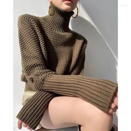 Women's Sweaters Women Knitting Clothes Turtleneck Pullover Casual Knitwears Pull Femme Short Design Lady Tops