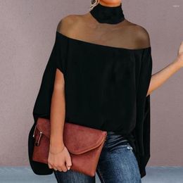 Women's Blouses Quick Drying Tee Shirt Loose Fit Batwing Sleeve Solid Color Cape Blouse Trendy Women Sexy Pullover T-shirt Daily Garment