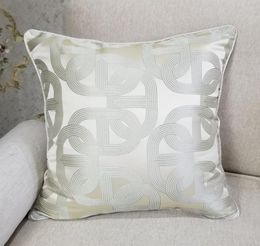 Fashion Luxurious Geometric Pillow Case Champagne Modern Pipping Jacquard Woven Floor Sofa Throw Square Home Cushion Cover 45x45cm4826296