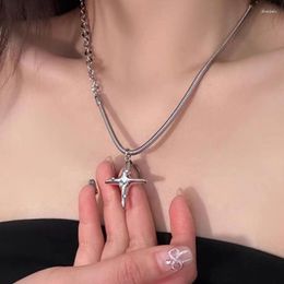 Pendant Necklaces Stainless Steel Star Necklace For Female And Male Couples Hip-hop Punk Collarbone Aesthetic Jewelry