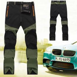 Men's Pants Men Soft Shell Outdoor Waterproof Walking Hiking Trousers Breathable Plus Size L-4XL220V