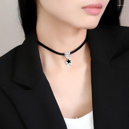 Pendant Necklaces Gothic Female Double Layer Star Necklace Korean Fashion Women Short Choker Accessories Elegant Party Jewelry Girl Gift