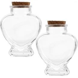 Storage Bottles 2 Pcs Wishing Bottle Clear Container Glass Jar Drift Cork Transparent Landscape Origami Craft