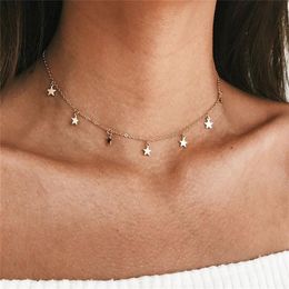 Fashion Long Necklaces 2018 Summer New Bohemia Style Gold Silver Color Star Moon Necklace Women Boho Pendants Choker Jewelry G2236c