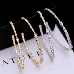 Large Hoop Earrings Gold Silver Color For Women Big Circle Earrings 925 Sterling Silver Wedding Jewelry Party Accessories300i