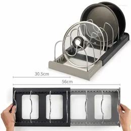 Kitchen Storage Pot Rack Organiser For Cabinet Expandable Holder Pan Lid Accessories