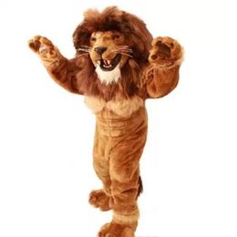 Friendly Lion Mascot Costume Adult Size Wild Animal Male Lion King Carnival Party Mascotte Fit Suit273a