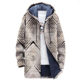 Men's Jackets Winter Thermal Fleece Lined Hooded Jacket Men Cardigan Coats Thick 3d Print Korean Style Sweater Top Clothing 2023