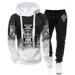 Men's Tracksuits Footballer Portugal 2023 Printed High Street Gradient Colour Hoodies Casual Jackets Sport Hip Hop Coats Trousers Suits