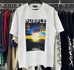 Purples Shirt Designer T Shir Fashion Shirt Crewneck Collar Regular New Purples T-Shirt Style Fit Cotton Print Tops Purples Short Sleeve 1287